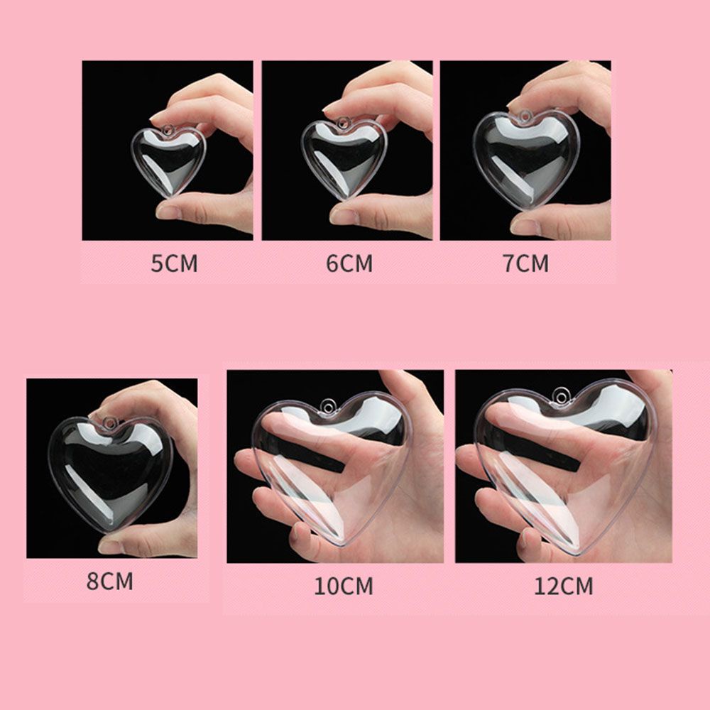 Khuôn Nhựa Acrylic Hình Trái Tim Dùng Làm Hộp Đựng Kẹo / Bom Tắm Diy