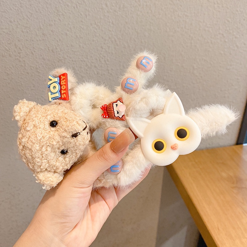 Kẹp Tóc Hình Cá Mập Phối Lông Phong Cách Hàn Quốc Mới Cho Nữ