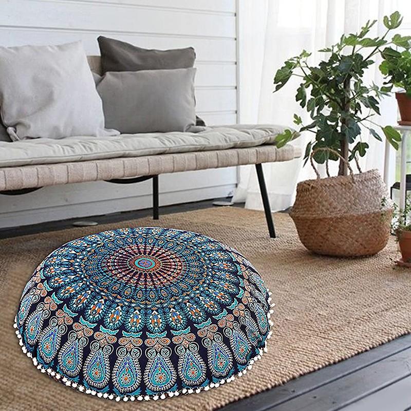 Vỏ Gối Tròn 45x45cm In Họa Tiết Mandala Bohemian Ốp