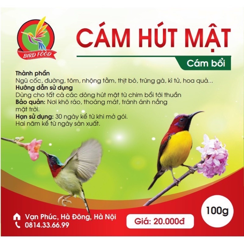 [Mã PET50K giảm Giảm 10% - Tối đa 50K đơn từ 250K] Cám Chim Hút Mật - Cám Bổi BIRDFOODS gói 100gram