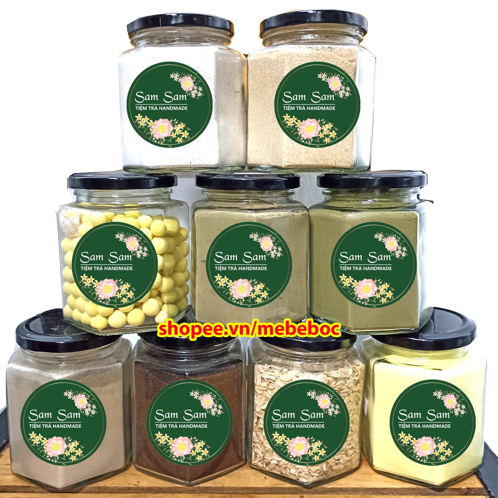 Các loại bột, hạt cao cấp: bột trà xanh, nghệ, matcha, củ tam thất, hoa cúc, đậu đỏ, viên nghệ mật ong, yến mạch