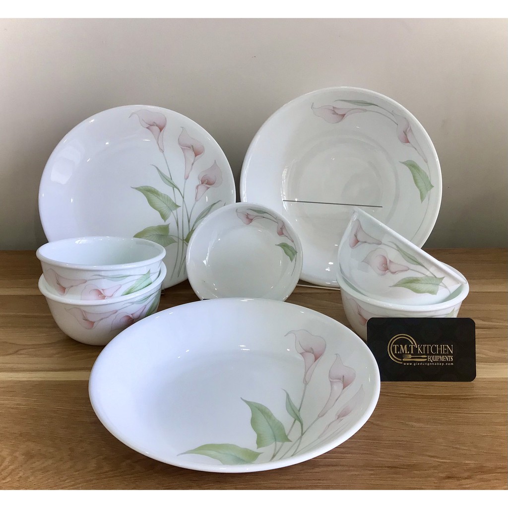 Corelle by USA - Bộ chén dĩa thuỷ tinh Mỹ Corelle LilyVille 8 món 8-LV-P