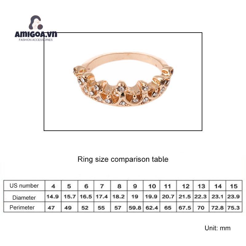 ✨✨Nhẫn Hình Vương Miện Đính Đá Thời Trang Cho Nữ