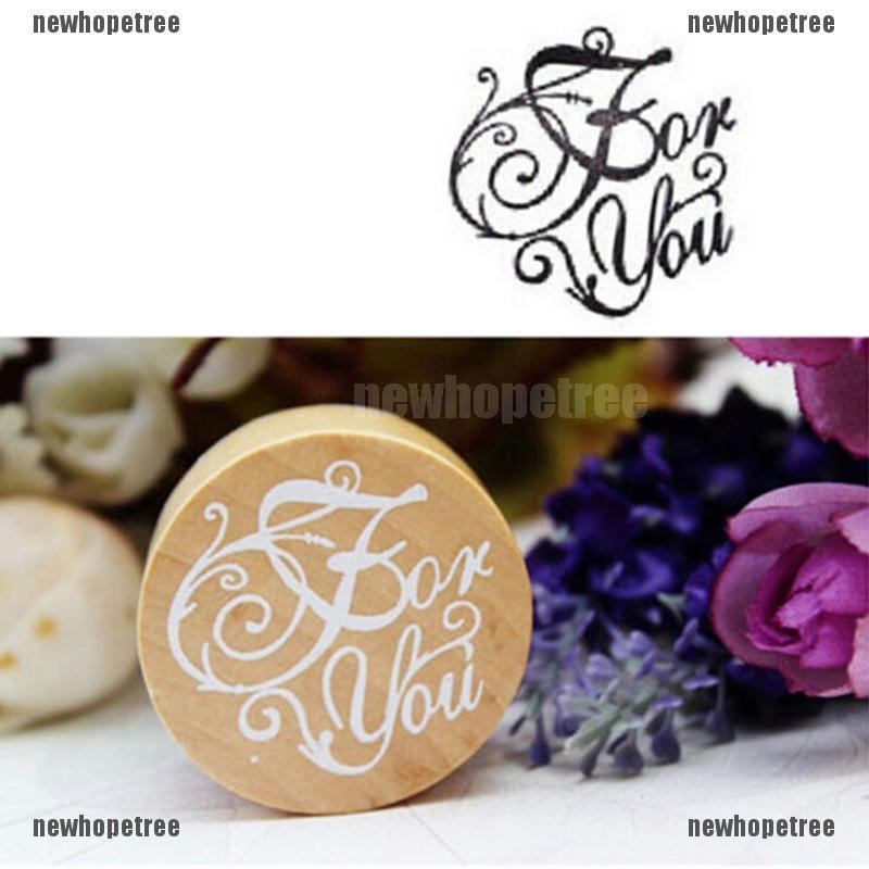 Bộ 6 con dấu in chữ bằng gỗ và cao su hình tròn