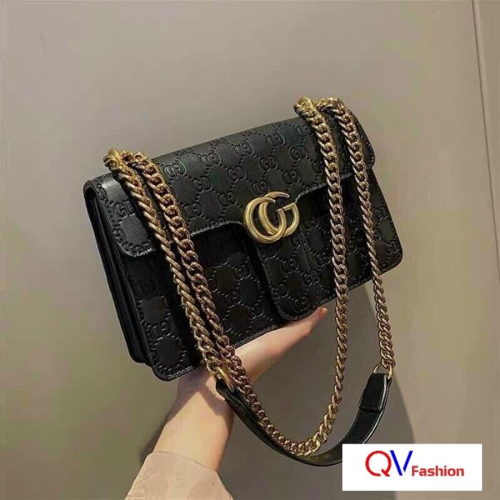 Túi xách nữ đeo vai đi làm đi chơi thời trang cao cấp, túi đeo vai cứng cáp da dập mềm mại - QV Fashion