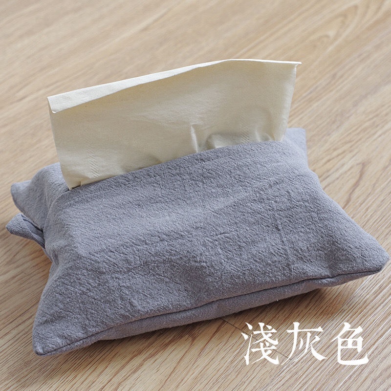 Hộp Đựng Khăn Giấy Bằng Vải Lanh Cotton Phong Cách Nhật Bản