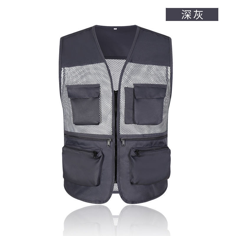 Áo Ba Lỗ Phối Lưới Mỏng Thoáng Khí Nhiều Túi Thời Trang Mùa Hè