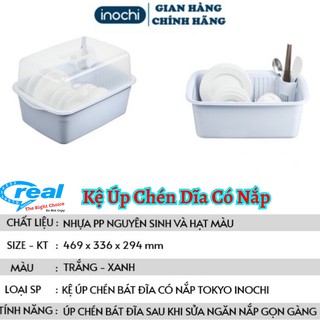 Kệ chén bát đĩa (có nắp) thông minh đa năng Tokyo inochi nhà bếp cao cấp an toàn nhựa nguyên sinh kháng khuẩn (có nắp)