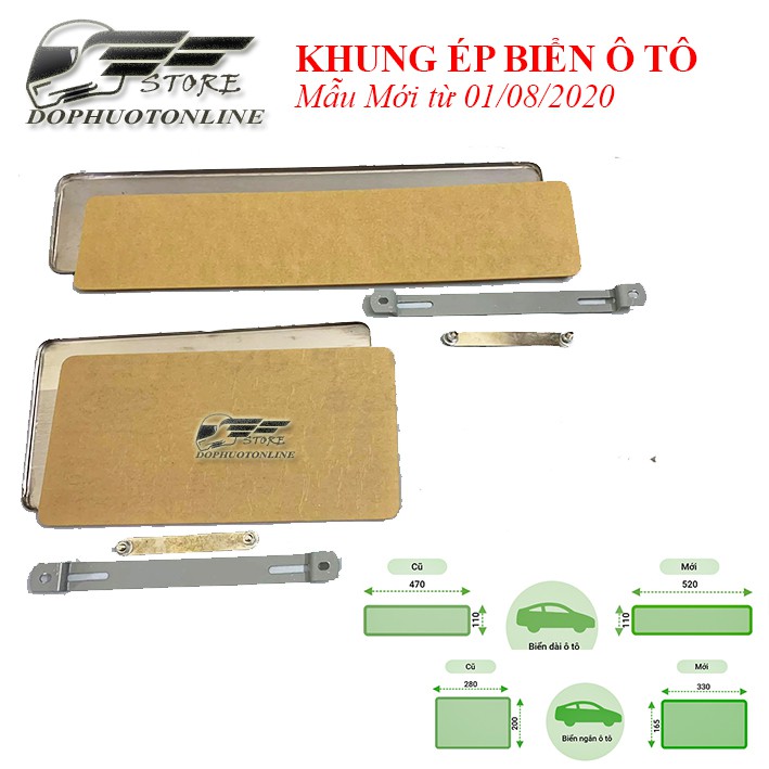 Khung Biển Số Ô Tô Chống Nước Ép Mica Mẫu Mới từ 01/08/2020