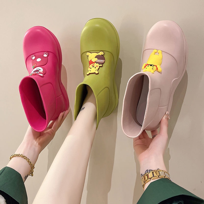 Ủng Đi Mưa Chống Trượt Chống Thấm Nước In Hình Gấu Dễ Thương Thời Trang Mùa Hè Cho Nữ