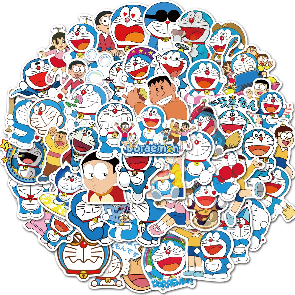 Set 50 Miếng Dán Hoạt Hình Doraemon Dễ Thương Tiện Dụng