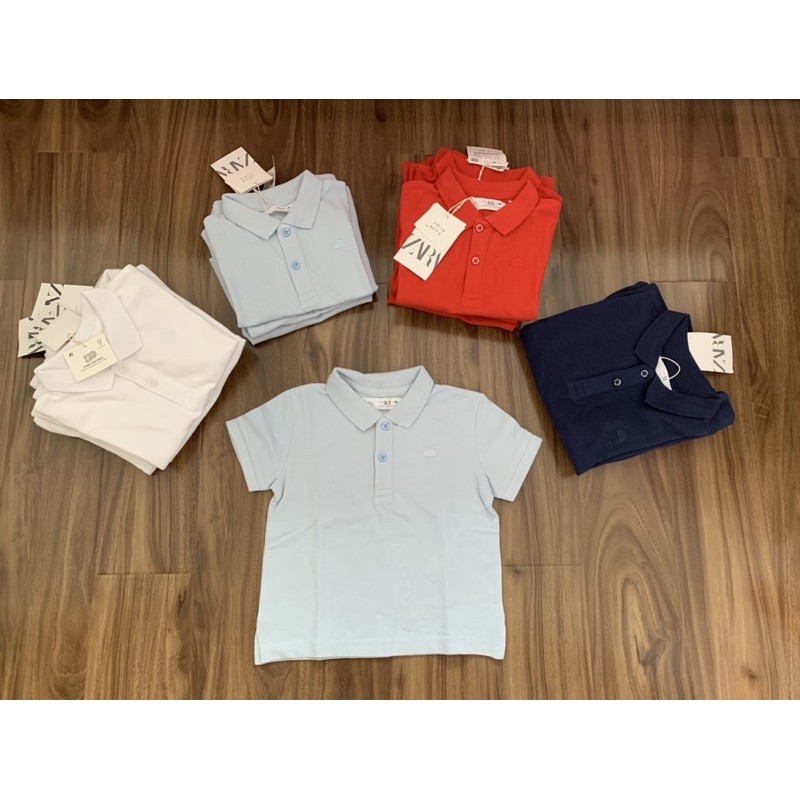 Áo thun polo Zara xanh lơ 12/18