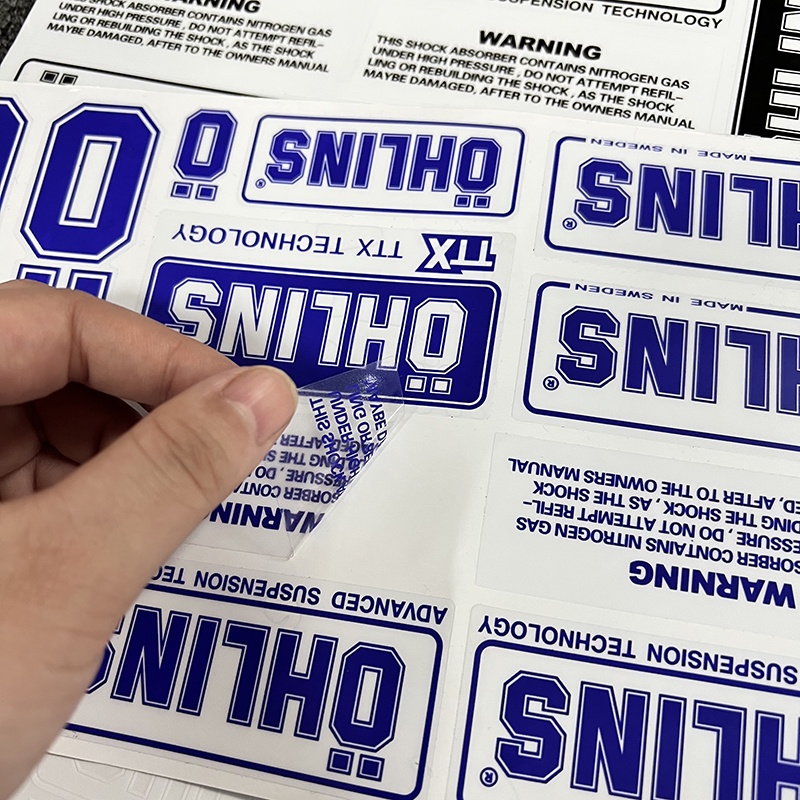 Nhãn dán giảm xóc ohlins cho đề can xe máy vinyl không thấm nước logo dán chuyển trong suốt