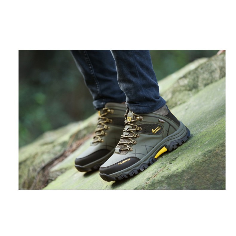Giày Leo Núi Trekking Cổ Cao Chống Thấm Nước, Chống Trượt. Giày Thể Thao Đi Phượt Địa Hình Khó Khăn [ kèm vớ ] | BigBuy360 - bigbuy360.vn