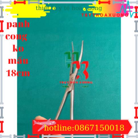 Panh Y Tế, Panh Gắp Phẫu Thuật, Pen Kẹp Y Tế, Panh Cong Không Mấu 18cm - Hàng Pakistan