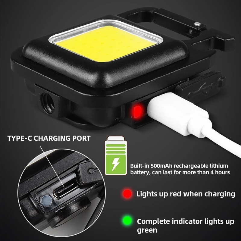 Đèn LED Mini Sạc USB Kèm Móc Khóa Bỏ Túi Tiện Lợi