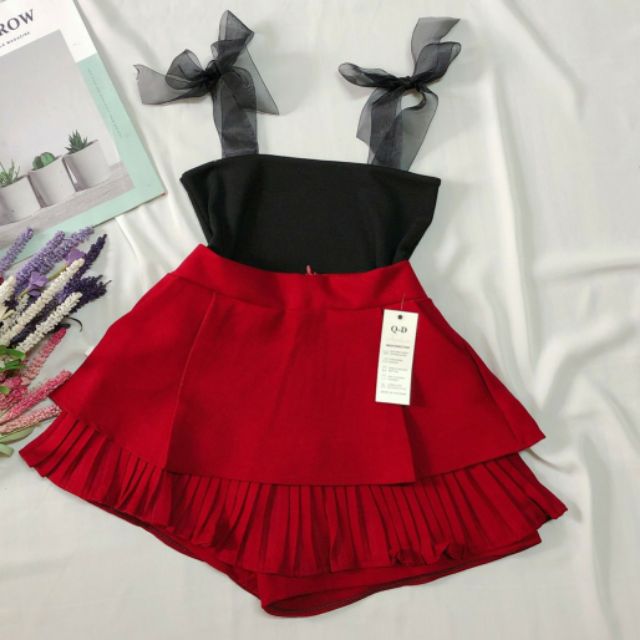 Sét chân váy và áo ruy băng phối xinh xắn🤩