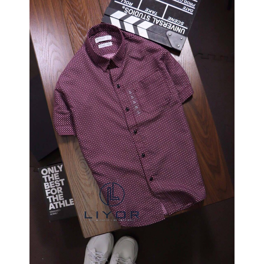 Áo sơ mi (HỖ TRỢ ĐỔI SIZE) nam ngắn tay có túi cao cấp họa tiết chấm bi đơn giản - Liyor - ASMN006 | BigBuy360 - bigbuy360.vn