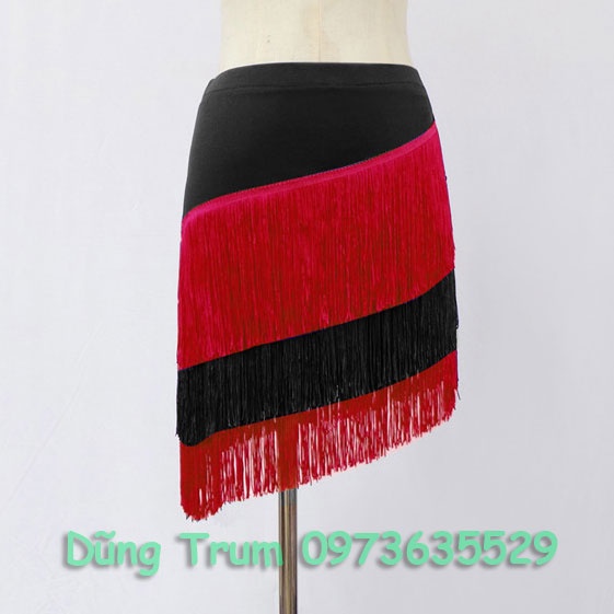 Váy khiêu vũ 3 tầng chéo tua rua nhảy Latin cực đẹp | BigBuy360 - bigbuy360.vn