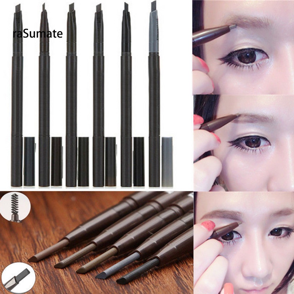 Bút chì kẻ lông mày hai đầu trang điểm chống thấm nước có cọ trang điểm tự nhiên tiện dụng | BigBuy360 - bigbuy360.vn