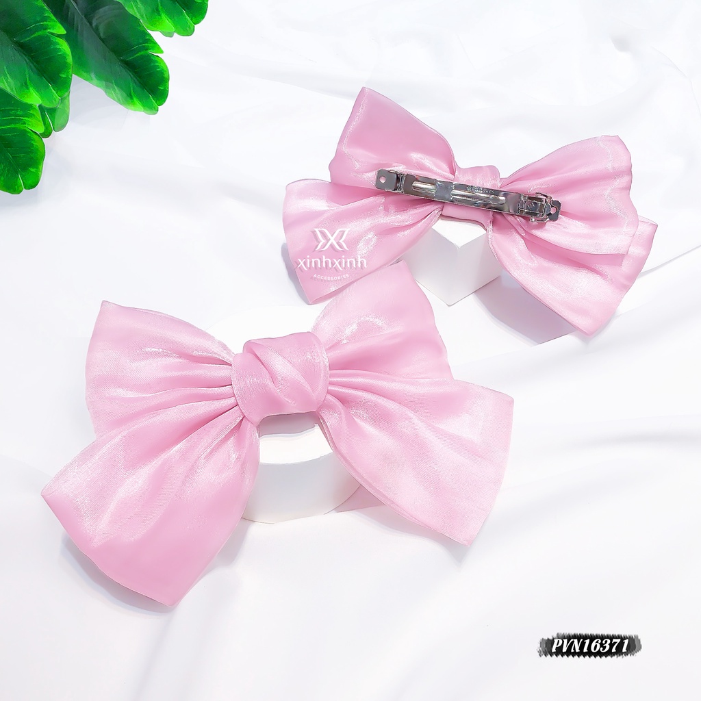 Cặp tóc, kẹp tóc nơ bóng - Xinh Xinh Accesssories