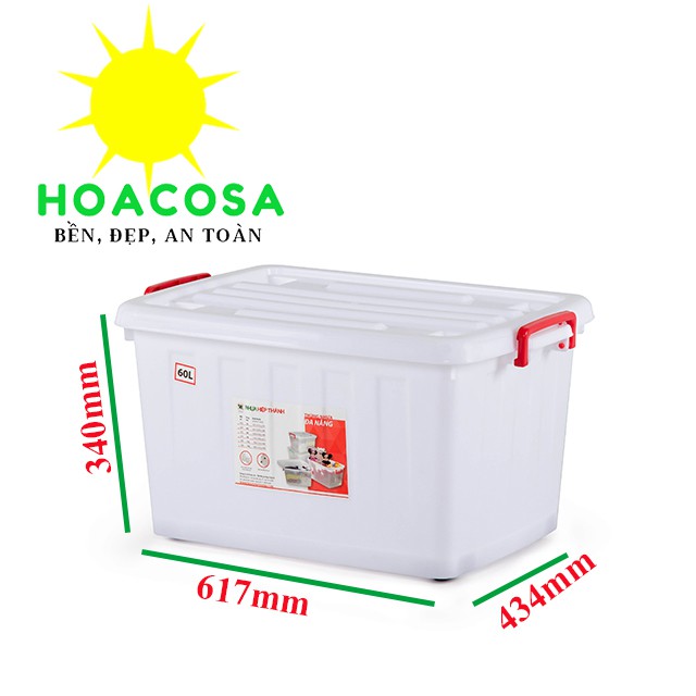 Bộ 5 Thùng/ 10 Thùng Nhựa Đa Năng  60 Lít (60L) Nhựa Hiệp Thành Cứng Cáp, Bền Lâu- Đồ Gia Dụng Hoacosa