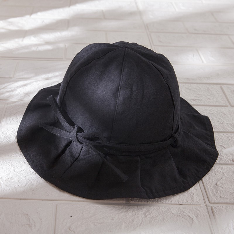Nón Tai Bèo Chống Nắng Màu Trơn Đính Nơ Dễ Thương Phong Cách Nhật Bản Cho Nữ