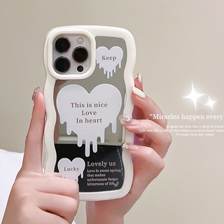 Ốp lưng iphone gương cạnh vuông trái tim kem sữa 6/6plus/7/7plus/8/8plus/x/xr/xs/11/12/13/pro/max/plus/promax