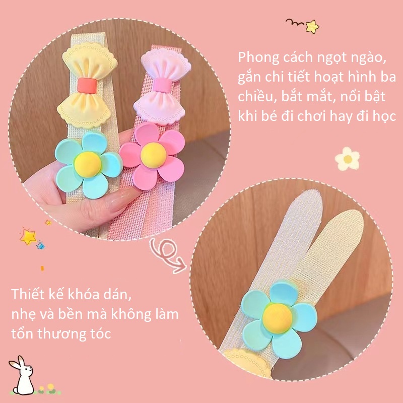 Băng đô dán tóc cho bé gái phong cách Hàn Quốc đáng yêu, thời trang