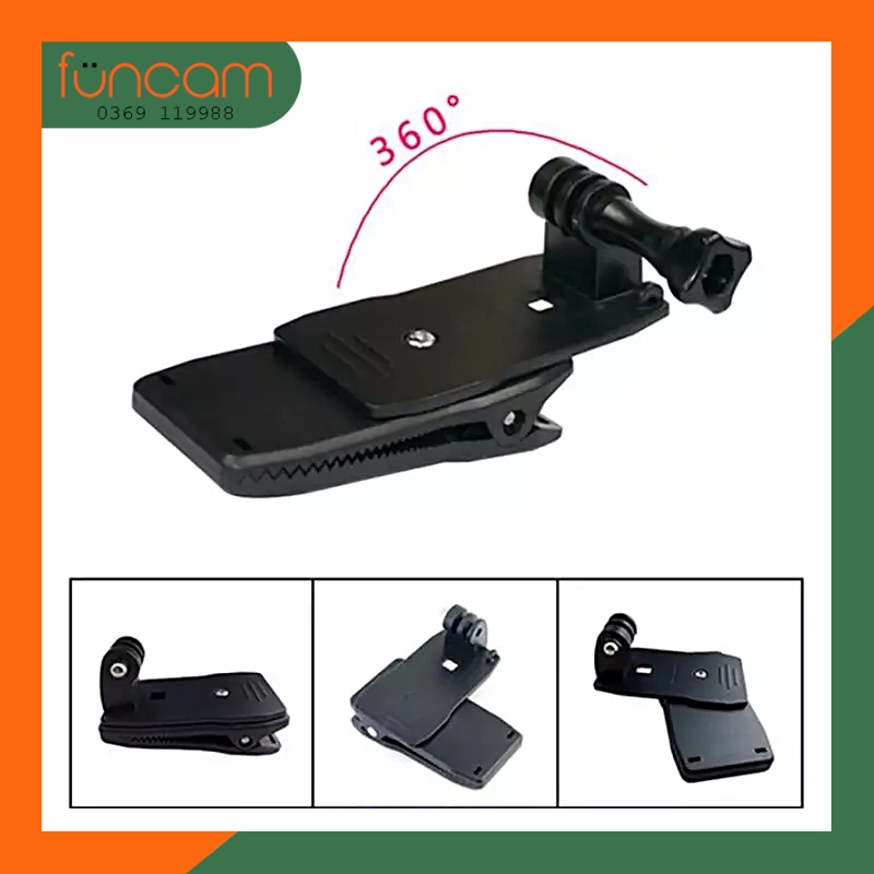 Kẹp balo cho Gopro, Sjcam, Yi