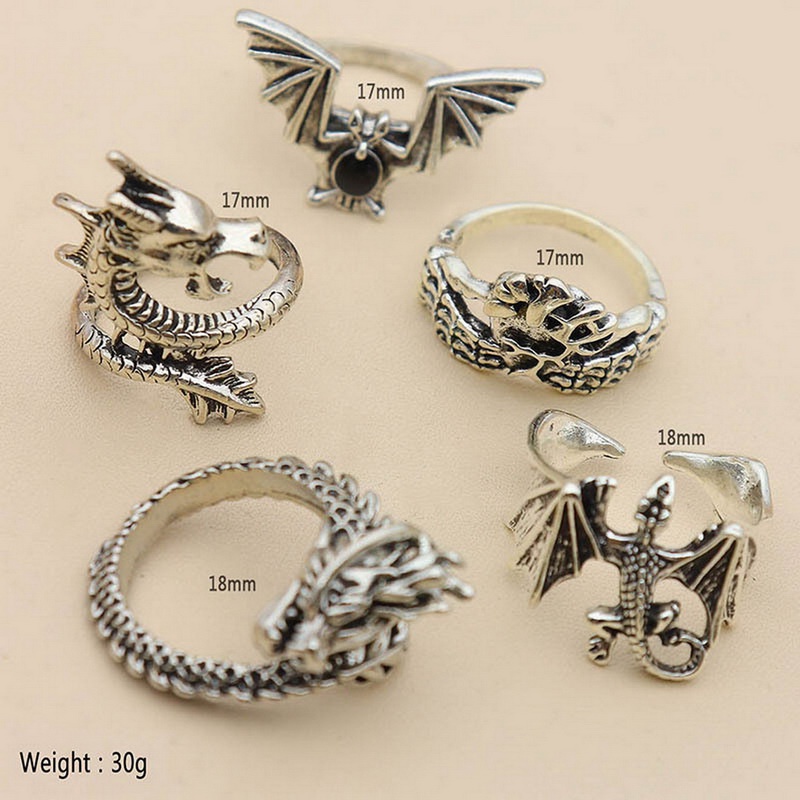 Set 5 Nhẫn Đeo Khớp Ngón Tay Phong Cách Vintage Cho Nam Nữ