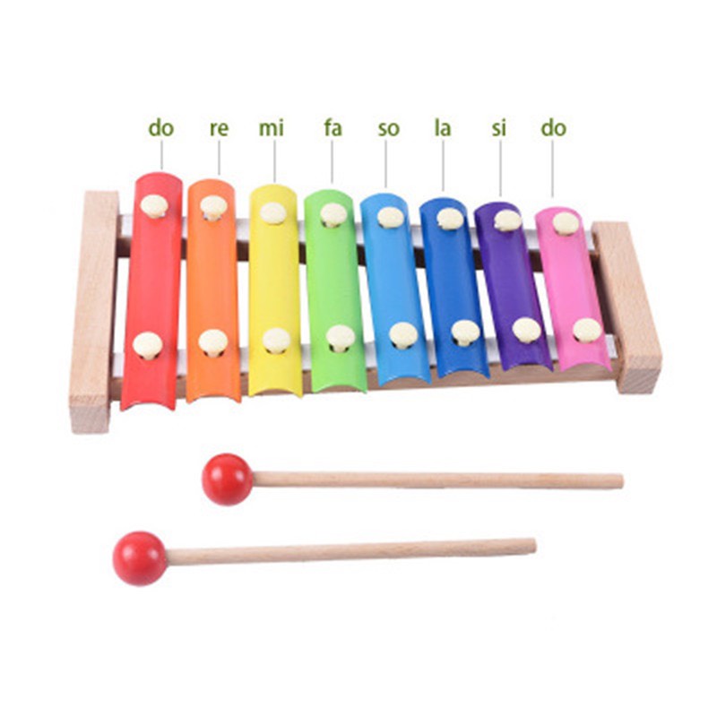 Đồ chơi nhạc cụ, đàn gỗ 8 thanh Sankid giúp bé phân biệt màu sắc, phát triển thính giác