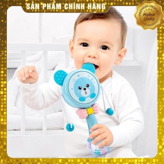 Đồ chơi trẻ em - Lục lạc xúc xắc trống Antona mặt gấu đáng yêu có nhạc và đèn đáng yêu cho bé