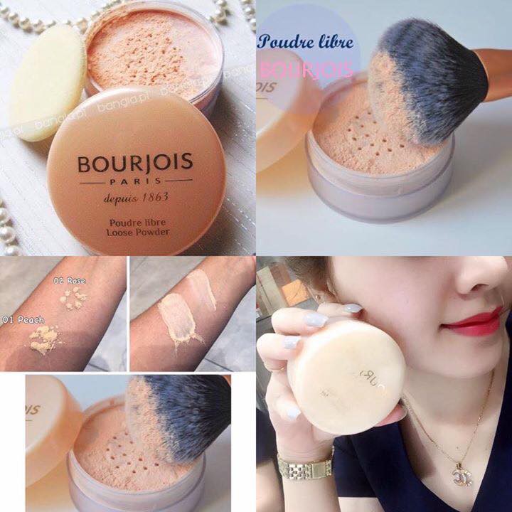 Phấn Phủ Bột Bourjois Paris Depuis Poudre Libre Loose Powder  ( kiềm dầu, da sáng mịn, bắt sáng)