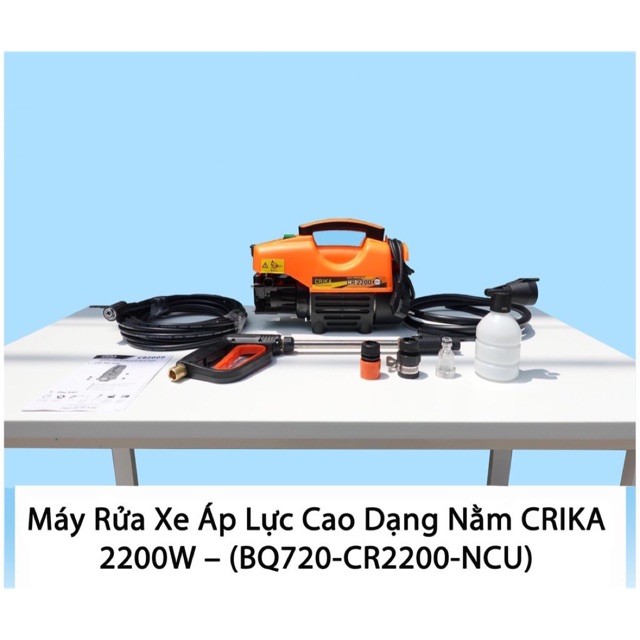 Máy rửa xe đa năng áp lực cao Crika 2200w ( Miễn phí giao hàng - Bảo hành 2 năm)