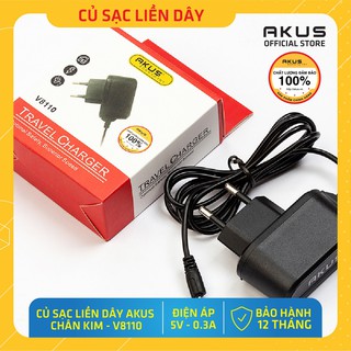 Sạc liền dây chân kim 1M AKUS - V8110 (Hàng chính hãng - Bảo hành 12 tháng)