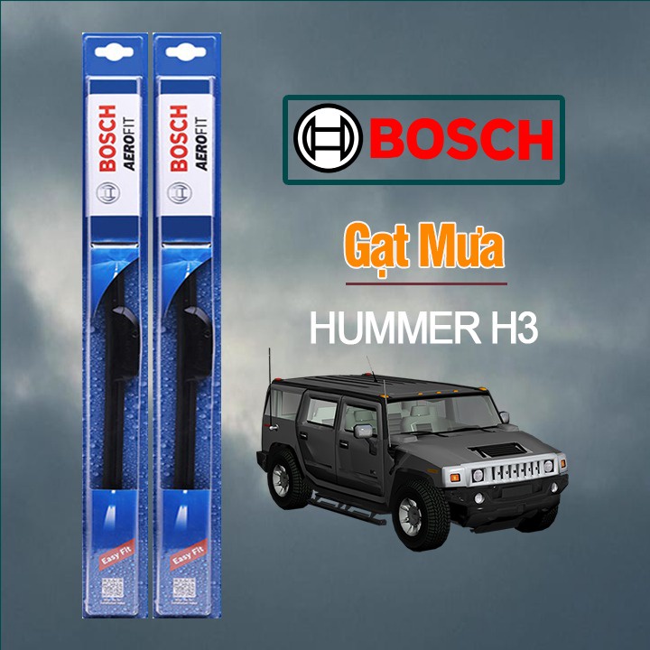 Gạt Mưa Xe Hummer H3 Thương Hiệu BOSCH Aerofit Lưỡi Silicone Cao Cấp Chính Hãng
