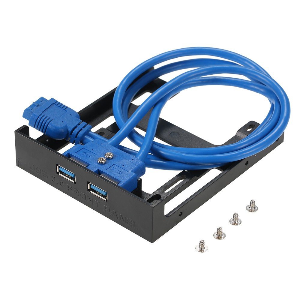 Ê USB 3.0 Front Panel Hub 2 Port Expansion Bay 20 Pin to USB3.0 60cm Bracket Adapter Cable for PC Desktop 2.5" Floppy Ba