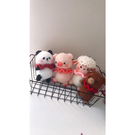 BỘ 4 THÚ BÔNG BẰNG LEN NGỘ NGHĨNH