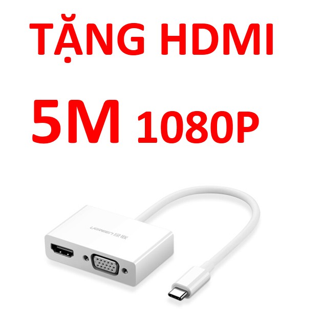 Cáp Chuyển USB Type C To HDMI Và VGA Ugreen 30843 Chính Hãng