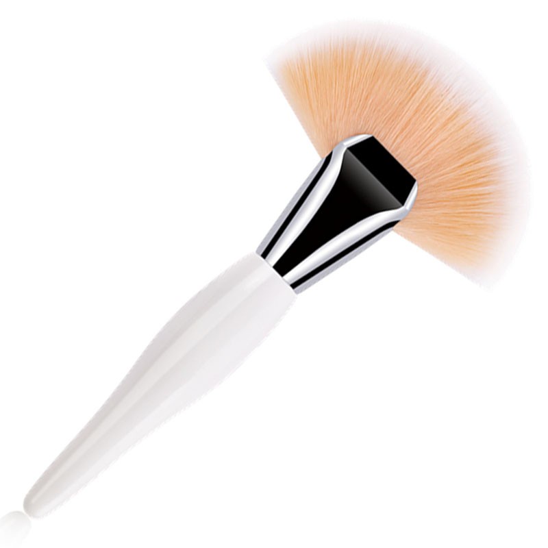 1 Piece Fan Shape Powder Concealer Blending Brush Professional Foundation Cosmetic Brush Make Up White
