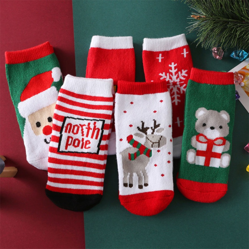 Xiangbao Vớ Cổ Thuyền Giáng Sinh Hoạt Hình Gấu Bông Tuyết Giáng Sinh Mùa Đông Cho Trẻ Sơ Sinh