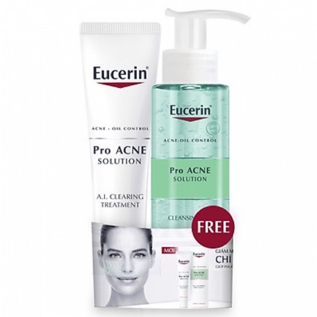 [MUA 1 TẶNG 1] Tinh Chất Dành Cho Da Mụn Eucerin Pro ACNE Solution AI Clearing Treatment (40ml) Tặng Gel rửa mặt 200ml