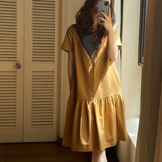 Váy bama vàng vải linen tự nhiên MONO