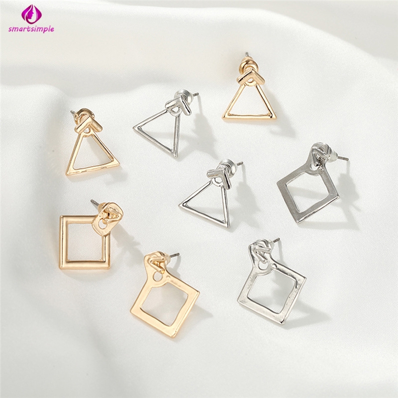 Bông Tai Kim Loại Thiết Kế Đơn Giản Dành Cho Nữ