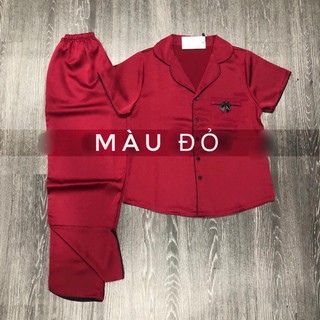 [ Rẻ  Vô Địch] BỘ PIJAMA NƠ PHI LỤA TAY NGẮN QUẦN DÀI