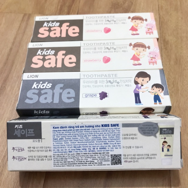 Kem đánh răng Hàn Quốc Kids Safe cho bé 2-10 tuổi