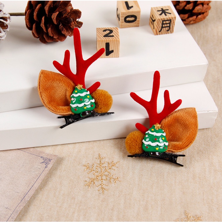 Kẹp tóc xinh cho mùa Giáng Sinh Noel