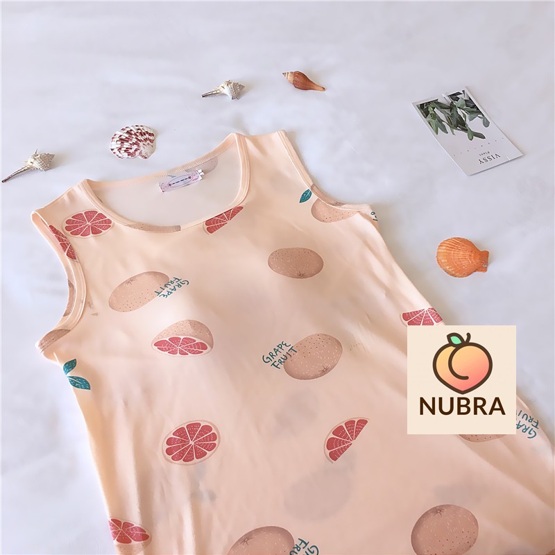 Váy Ngủ Ba Lỗ Sát Nách Kèm Bra Lót Mút Dễ Thương- DN013 | BigBuy360 - bigbuy360.vn