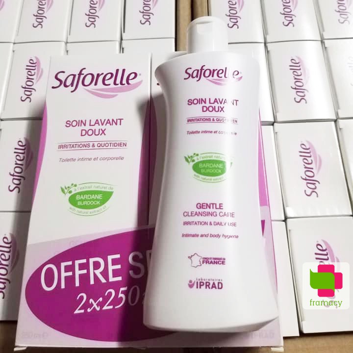 Dung dịch vệ sinh Saforelle Soin Lavant Doux, Pháp (250ml) cho phụ nữ từ 18 tuổi trở lên